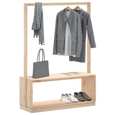 vidaXL Clothes Rack with Shoe Storage 113x40x157.5 cm Solid Wood Pine
