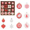 vidaXL Christmas Bauble Set 40 pcs Red and White &Oslash; 6 cm Plastic LEDs