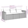 vidaXL 3 Piece Garden Sofa Set with Cushions Grey Poly Rattan