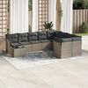 vidaXL 10 Piece Garden Sofa Set with Cushions Grey Poly Rattan