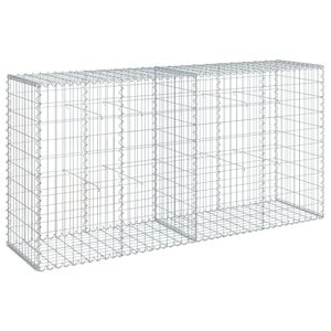 vidaXL Gabion Basket with Cover 200x50x100 cm Galvanised Iron