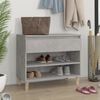 vidaXL Shoe Cabinet Concrete Grey 70x36x60 cm Engineered Wood