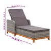 vidaXL Sun Lounger Poly Rattan and Solid Acacia Wood Grey