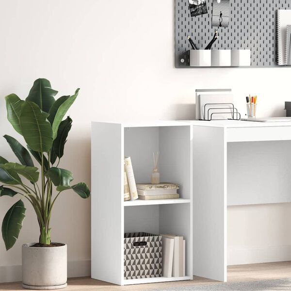 vidaXL 2-Tier Book Cabinet White 40x30x76.5 cm Engineered Wood