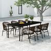 vidaXL 7 Piece Garden Dining Set Brown