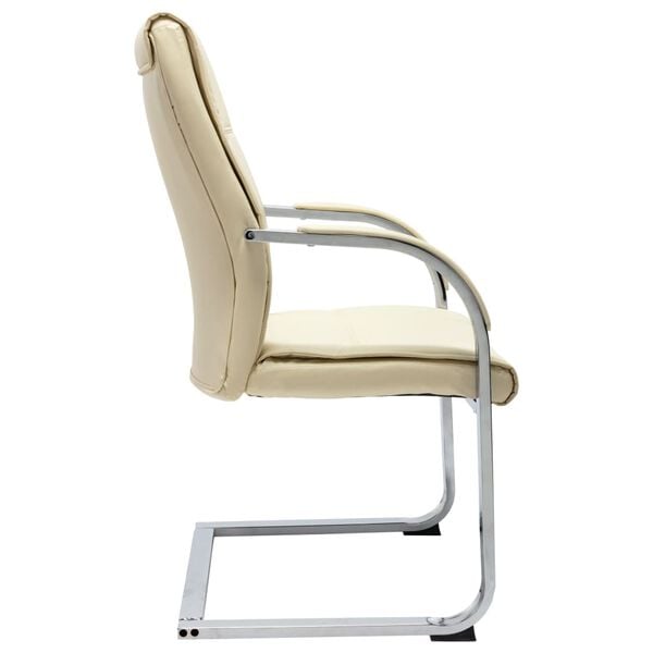 vidaXL Cantilever Office Chair Cream Faux Leather