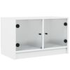 vidaXL TV Cabinet with Glass Doors White 68x37x42 cm