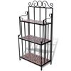 vidaXL Plant Stand | Terracotta and black | Iron and ceramic