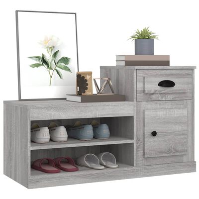vidaXL Shoe Cabinet Grey Sonoma 100x42x60 cm Engineered Wood