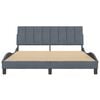 vidaXL Bed Frame without Mattress "Hanko" Dark Grey 152x203 cm Queen Velvet