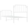 vidaXL Metal Bed Frame without Mattress with Footboard White 90x190cm