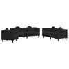 vidaXL 3 Piece Sofa Set with Pillows Black Velvet