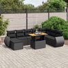 vidaXL 9 Piece Garden Sofa Set with Cushions Black Poly Rattan