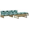 vidaXL 4 Piece Garden Lounge Set with Cushions Impregnated Wood Pine