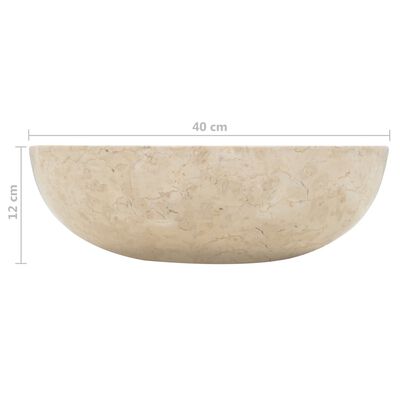vidaXL Sink 40x12 cm Marble Cream