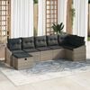 vidaXL Garden Sofa Set 7 pcs Grey 55 x 62 x 69 cm Poly rattan