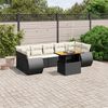 vidaXL 8 Piece Garden Sofa Set with Cushions Black Poly Rattan