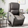 vidaXL Stand up Massage Recliner Chair Grey Real Leather