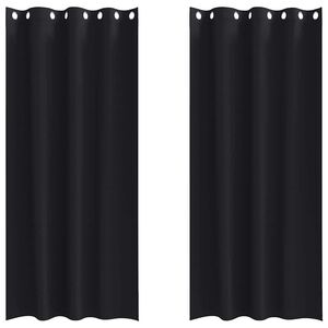 vidaXL Blackout Curtains with Rings 2 pcs Black 245 x 140 cm Polyester