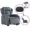 vidaXL Electric Stand up Massage Recliner Chair Grey Faux Leather