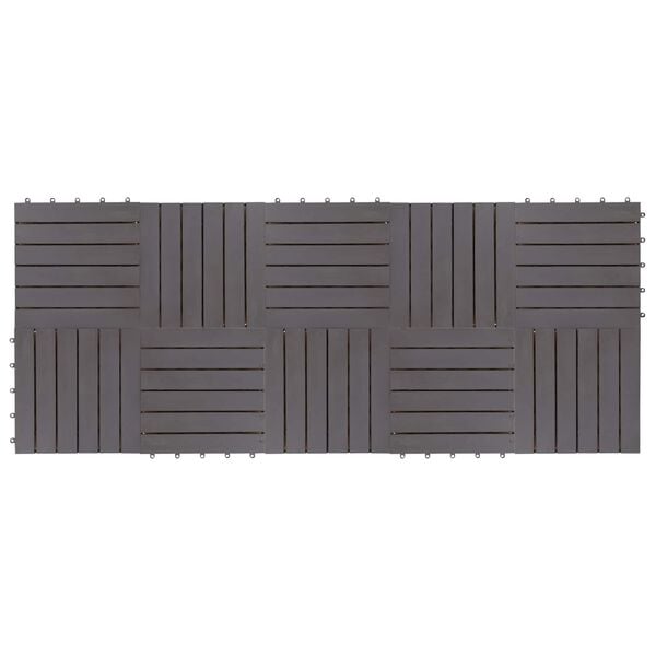 vidaXL Decking Tile 10 pcs Grey 30 x 30 cm Acacia Hardwood