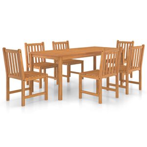 vidaXL 7 Piece Garden Dining Set 180x90 cm Solid Teak Wood