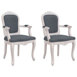 vidaXL Dining Chairs 2 pcs Dark Grey 62x59.5x100.5 cm Velvet