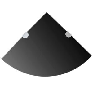 vidaXL Corner Shelf | Black | Tempered glass | Small | Wall mounting
