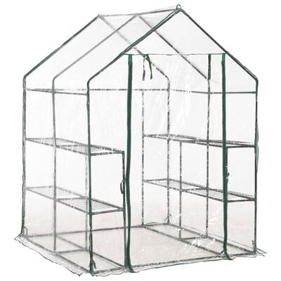 vidaXL Greenhouse with 8 Shelves 143x143x195 cm