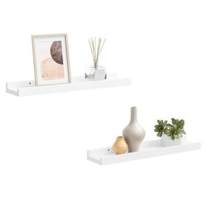 vidaXL Frame Ledge Shelf | Set of 2 | White | MDF | 40 cm x 9 cm x 3 cm
