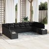 vidaXL Garden Sofa Set with Cushion 10 pcs Black Poly Rattan
