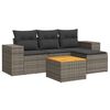 vidaXL 5 Piece Garden Sofa Set with Cushions Grey Poly Rattan