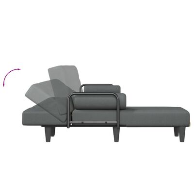 vidaXL L-shaped Sofa Bed Dark Grey 260x140x70 cm Fabric