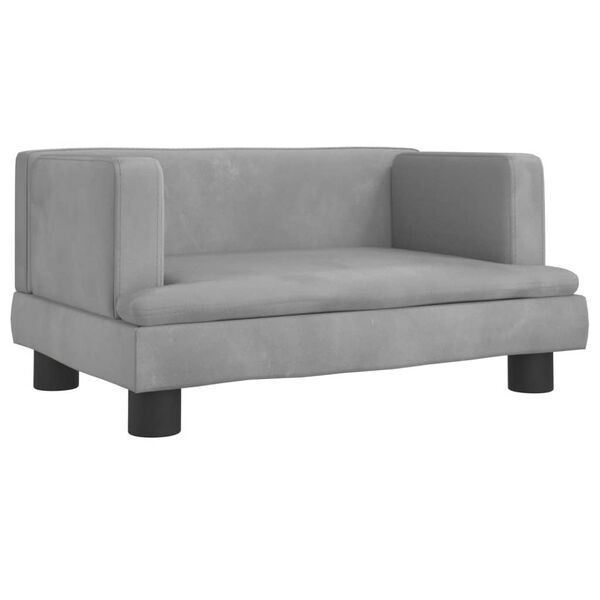 vidaXL Kids Sofa Light Grey 60x40x30 cm Velvet