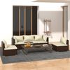 vidaXL 5 Piece Garden Lounge Set with Cushions Poly Rattan Brown