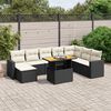 vidaXL 9 Piece Garden Sofa Set with Cushions Black Poly Rattan