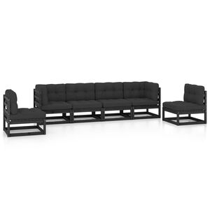 vidaXL 6 Piece Garden Lounge Set with Cushions Solid Wood Pine