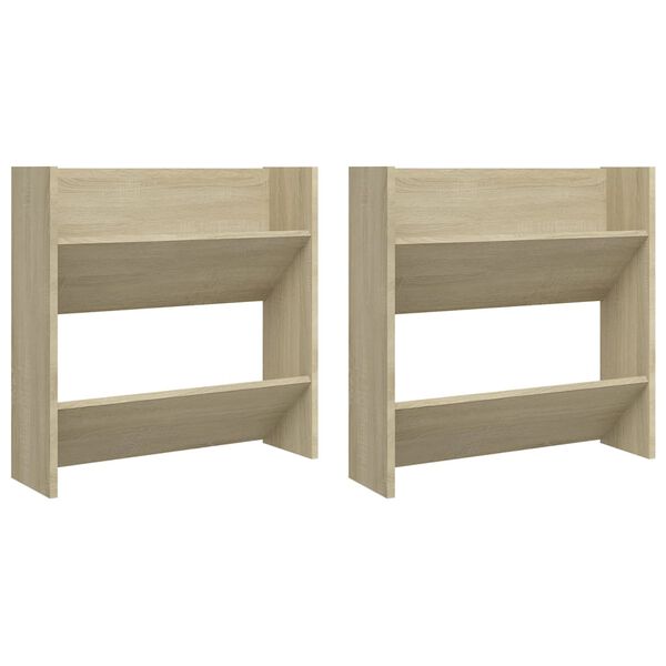vidaXL Wall Shoe Cabinets 2 pcs Sonoma Oak 60x18x60cm Engineered Wood