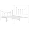 vidaXL Metal Bed Frame without Mattress with Footboard White 90x190cm