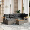 vidaXL 7 Piece Garden Sofa Set with Cushions Grey Poly Rattan
