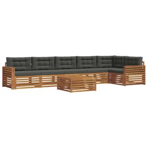 vidaXL Outdoor Sofa Set 7 pcs Natural and Anthracite