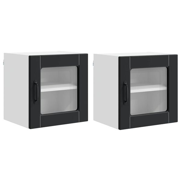 vidaXL Kitchen Cabinet 2 pcs Black 40 x 31 x 40 cm Engineered Wood