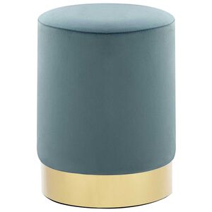 vidaXL Stool Light Blue and Gold Velvet 28 x 36 cm