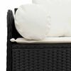vidaXL Garden Sofa with Cushions 3-Seater Black Poly Rattan