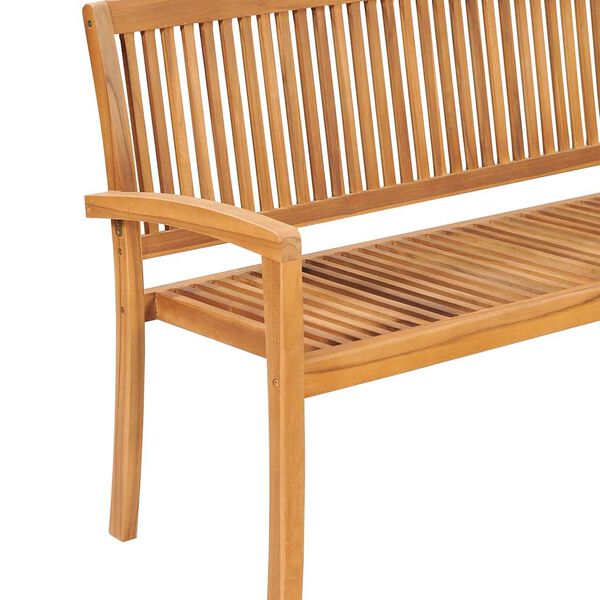 vidaXL Stacking Garden Bench with Cushion 159 cm Solid Teak Wood