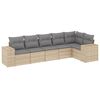 vidaXL 6 Piece Garden Sofa Set with Cushions Beige Poly Rattan