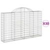 vidaXL Arched Gabion Baskets 30 pcs 200x30x120/140 cm Galvanised Iron