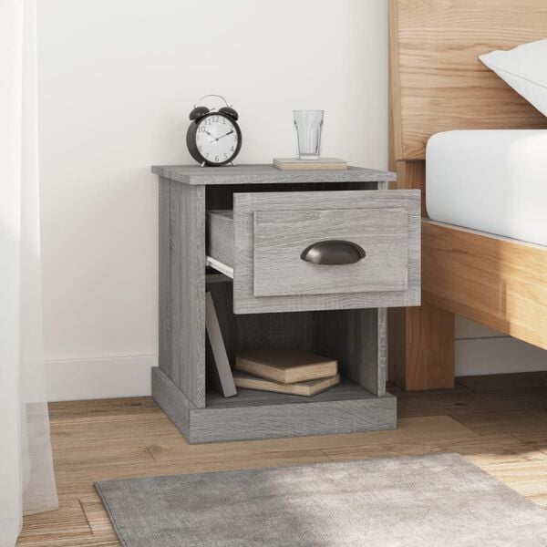 vidaXL Bedside Cabinet Grey Sonoma 39x39x47.5 cm Engineered Wood