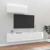 vidaXL 3 Piece TV Cabinet Set High Gloss White Engineered Wood