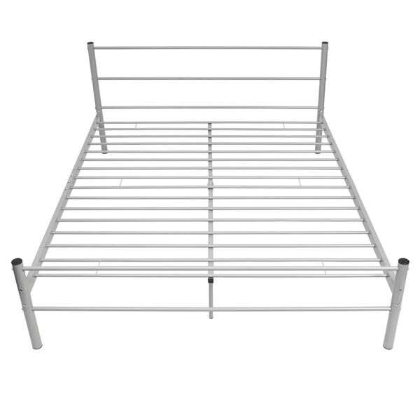 vidaXL Bed Frame without Mattress Grey Metal Queen Size